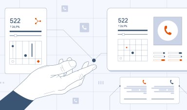 Illustration showing call tracking dashboards and analytics, representing how pay-per-call numbers are tracked and optimised to measure ROI for businesses.