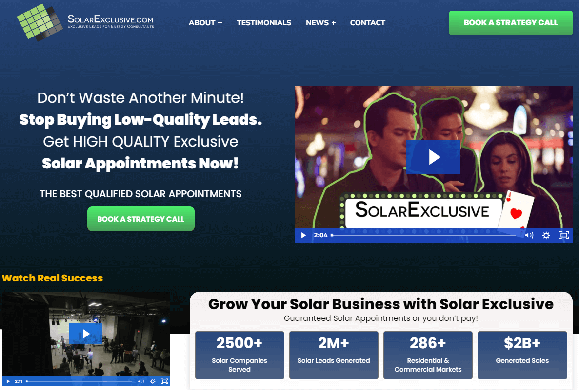 SolarExclusive homepage