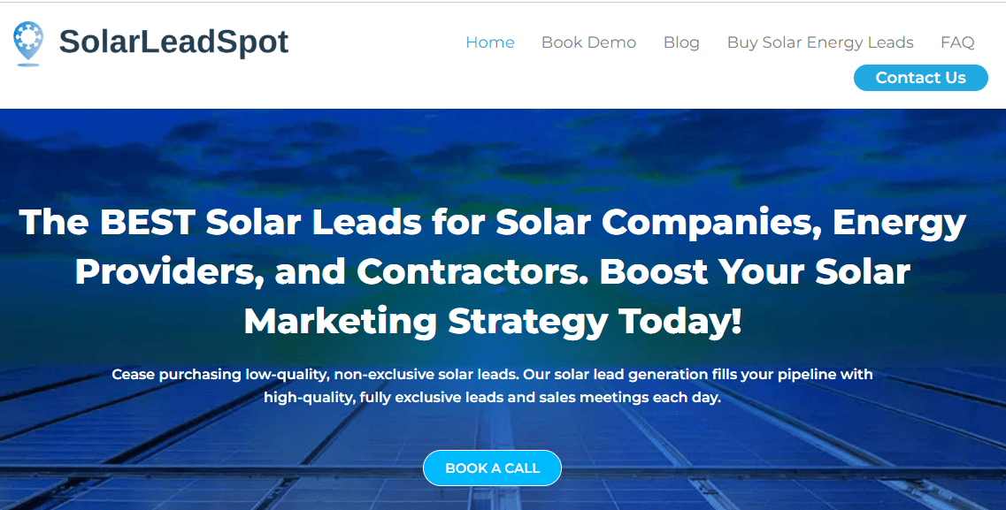 SolarLeadSpot homepage