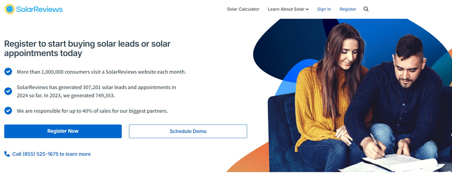 SolarReviews homepage