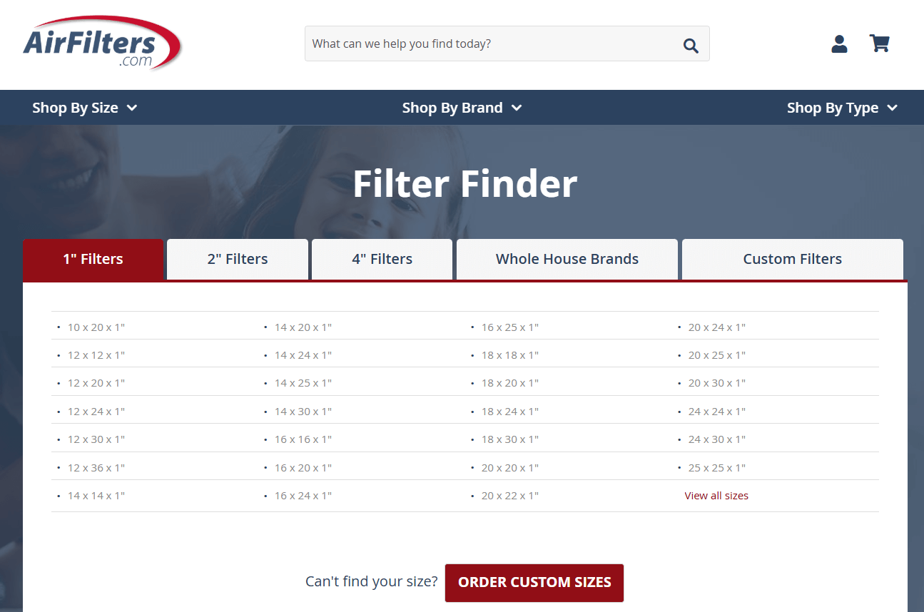 AirFilters homepage