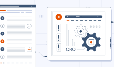 Graphic representation of conversion rate optimization services helping businesses grow conversion rates through user behavior analytics, heatmapping, session recording, etc.