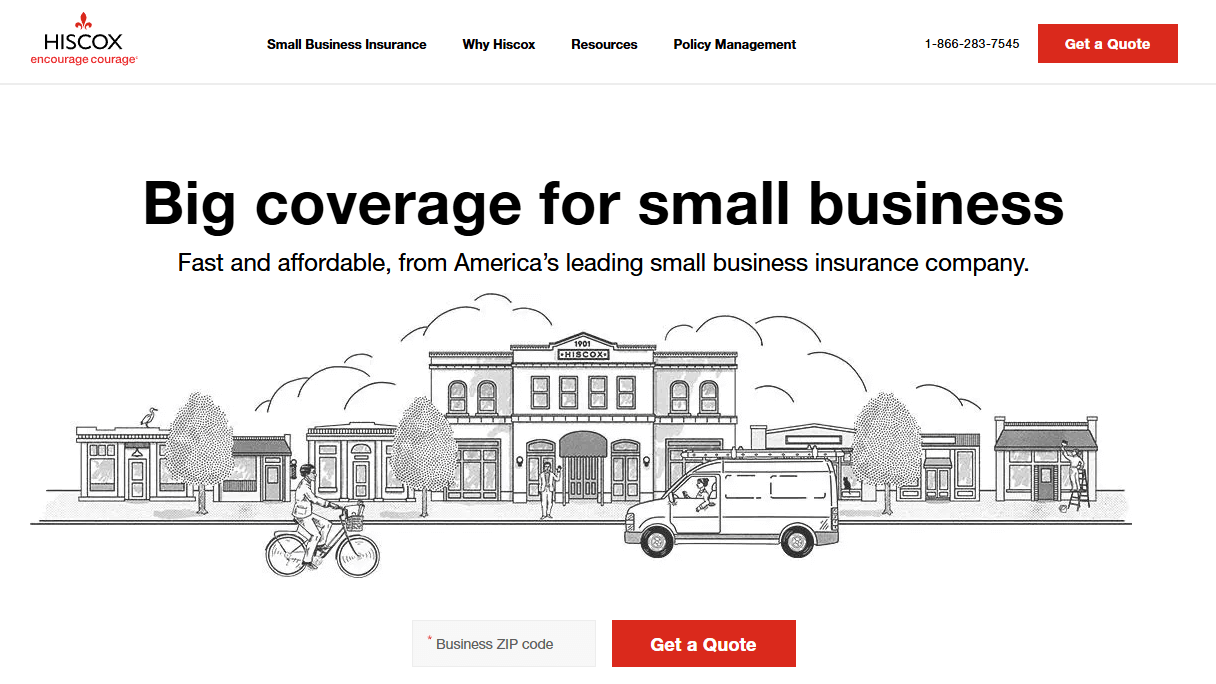 Hiscox homepage