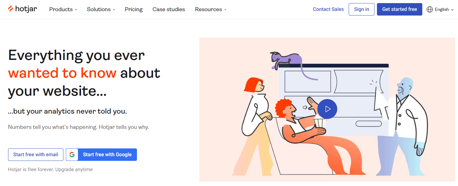 Hotjar homepage
