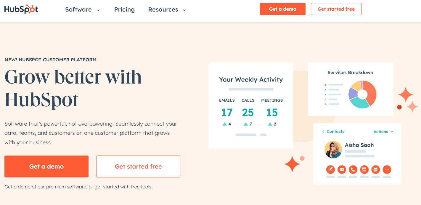 HubSpot homepage