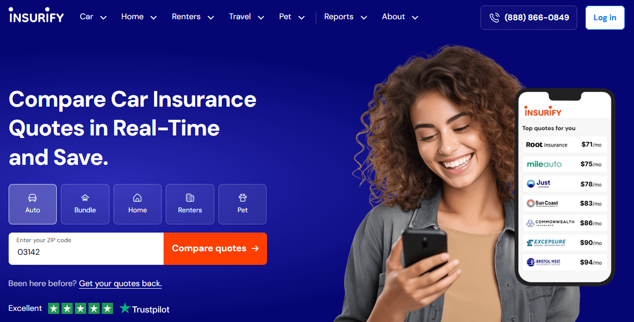 Insurify homepage