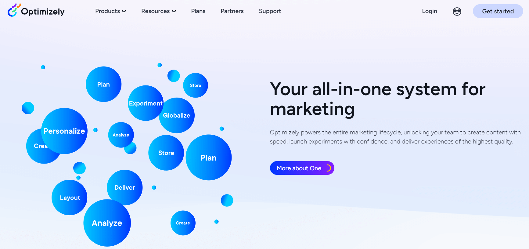 Optimizely homepage