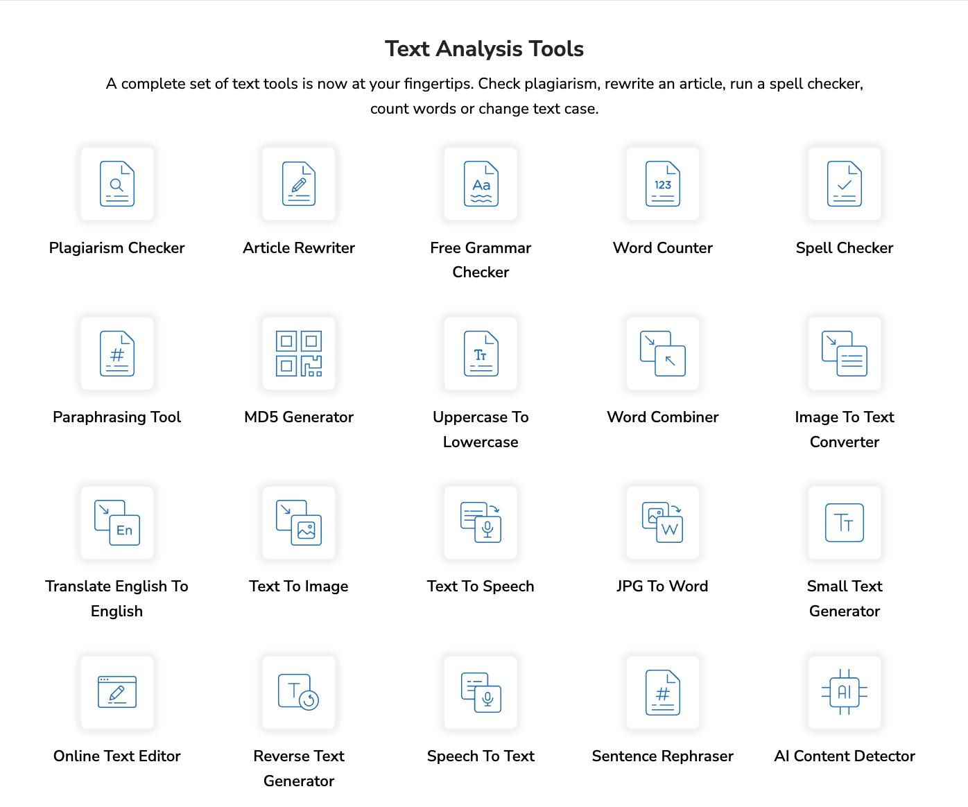 Small SEO Tools homepage, an SEO toolkit used in traditional and affiliate marketing