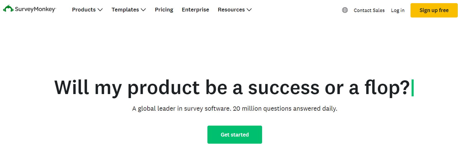 SurveyMonkey homepage