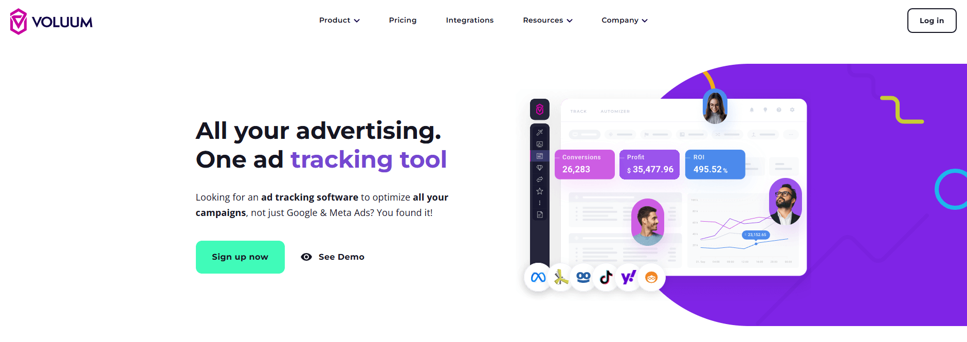 Voluum homepage
